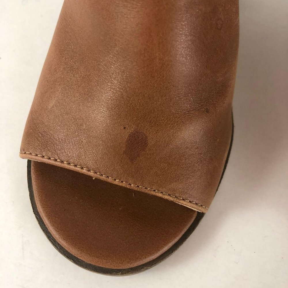 Steve Madden Talento Tan Leather Block Heels Sz 6 - Picture 5 of 12